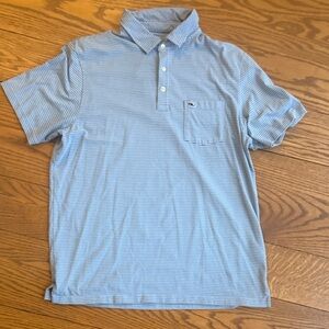 Vineyard Vines light and dark Blue Thin Stripe Polo